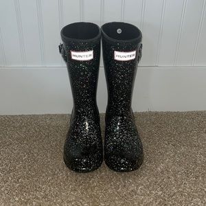 Girls Glitter Hunter Boots, size 13